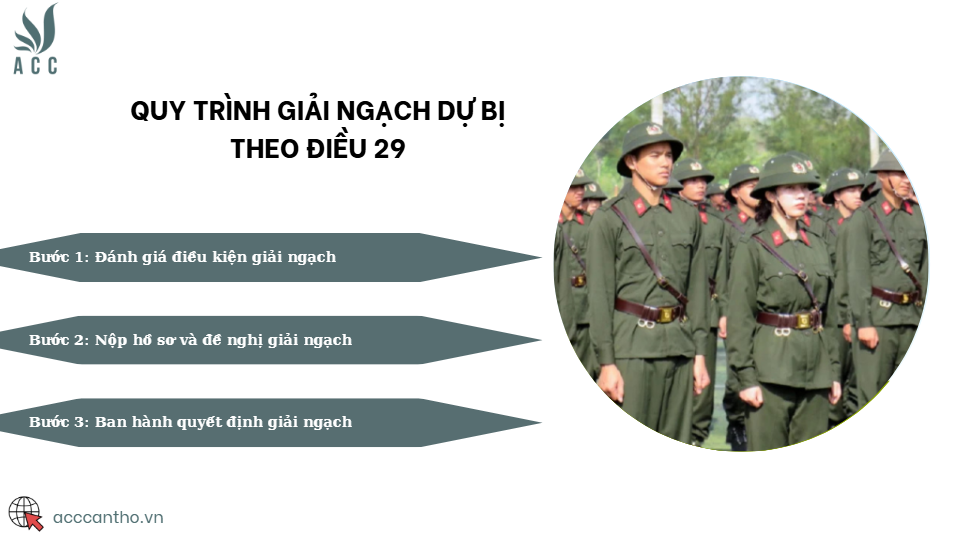 Quy trình giải ngạch dự bị theo điều 29