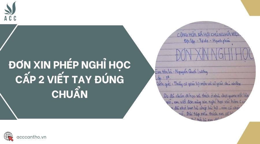 Đơn xin phép nghỉ học cấp 2 viết tay đúng chuẩn