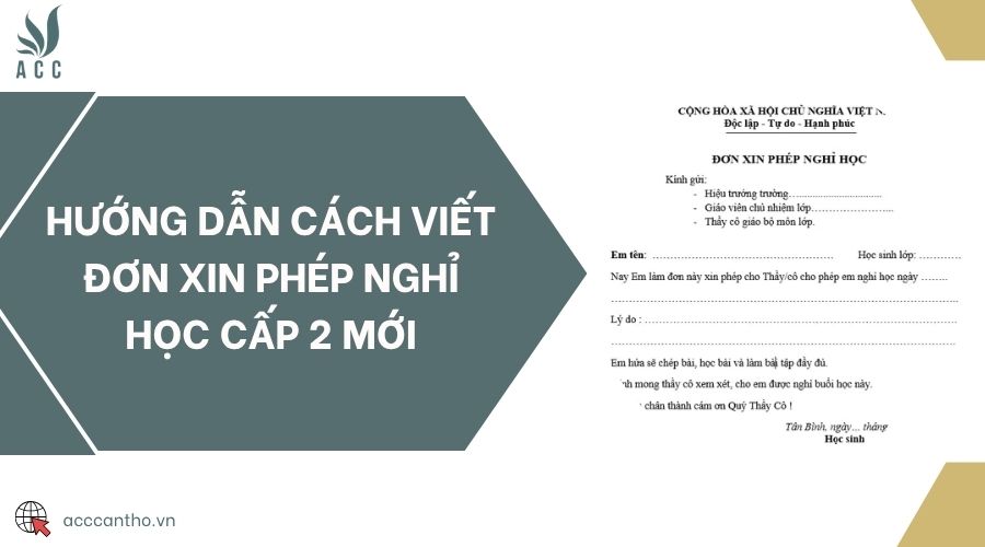 Hướng dẫn cách viết đơn xin phép nghỉ học cấp 2 mới