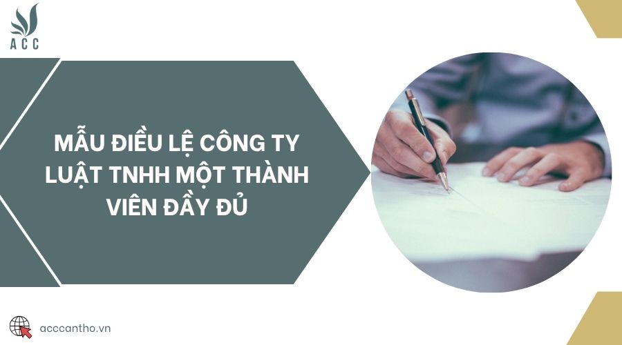 Mẫu điều lệ công ty luật TNHH một thành viên đầy đủ