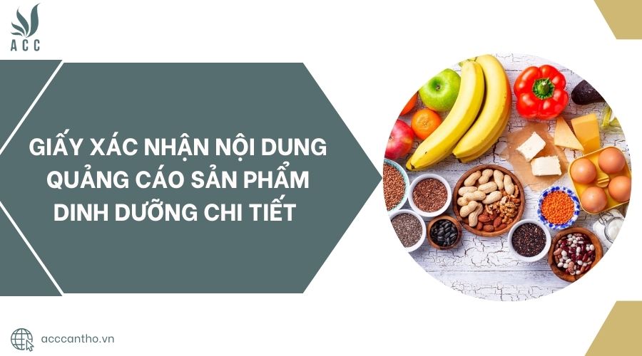 Giấy xác nhận nội dung quảng cáo sản phẩm dinh dưỡng chi tiết 