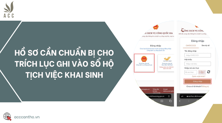 Hồ sơ cần chuẩn bị cho trích lục ghi vào sổ hộ tịch việc khai sinh