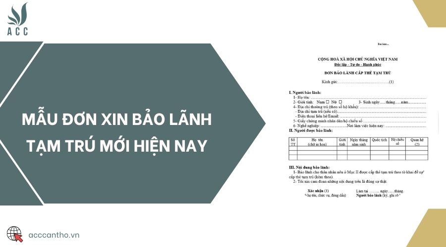 Mẫu đơn xin bảo lãnh tạm trú mới hiện nay