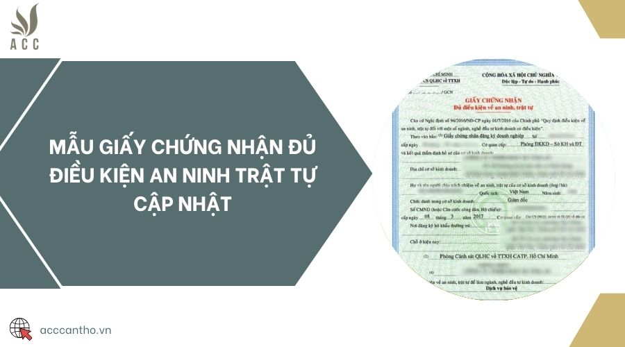 Mẫu giấy chứng nhận đủ điều kiện an ninh trật tự cập nhật
