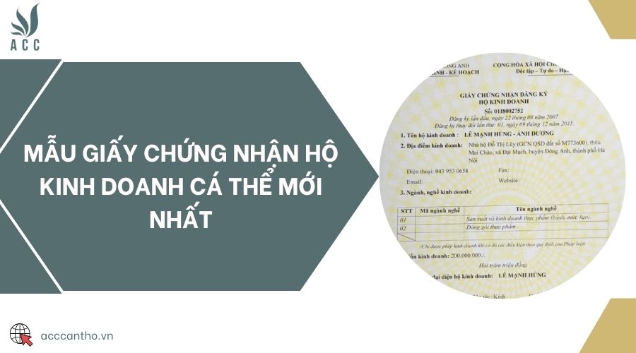 Mẫu giấy chứng nhận hộ fv888 cá thể mới nhất