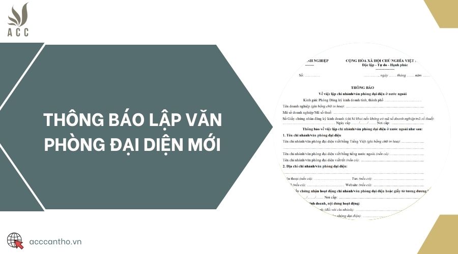 Thông báo lập văn phòng đại diện mới