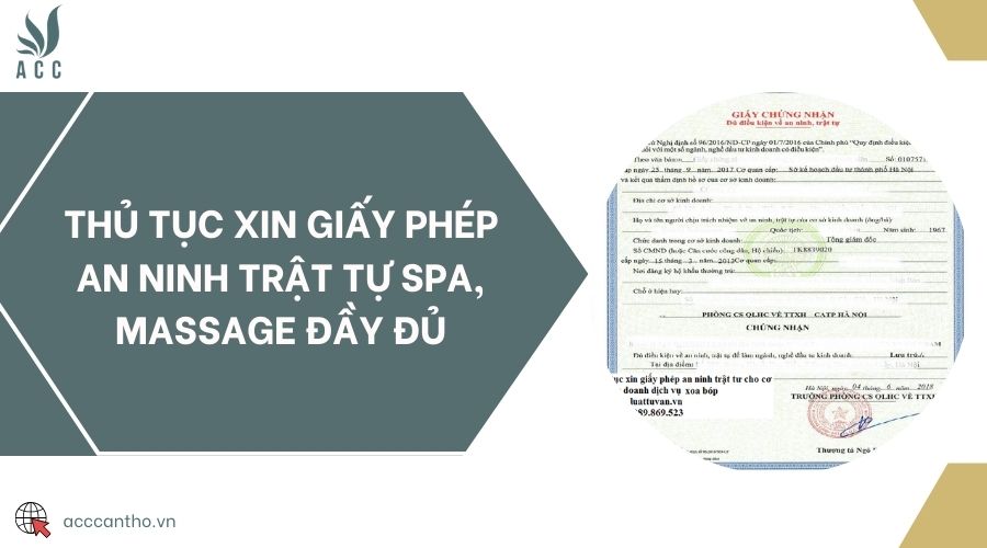 Thủ tục xin giấy phép an ninh trật tự spa, massage đầy đủ