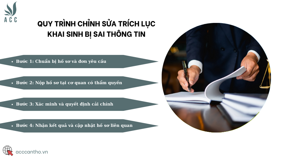 Quy trình chỉnh sửa trích lục khai sinh bị sai thông tin