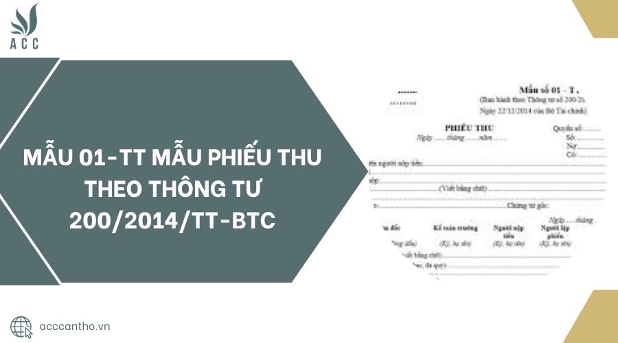 Mẫu 01-TT mẫu phiếu thu theo Thông tư 200/2014/TT-BTC