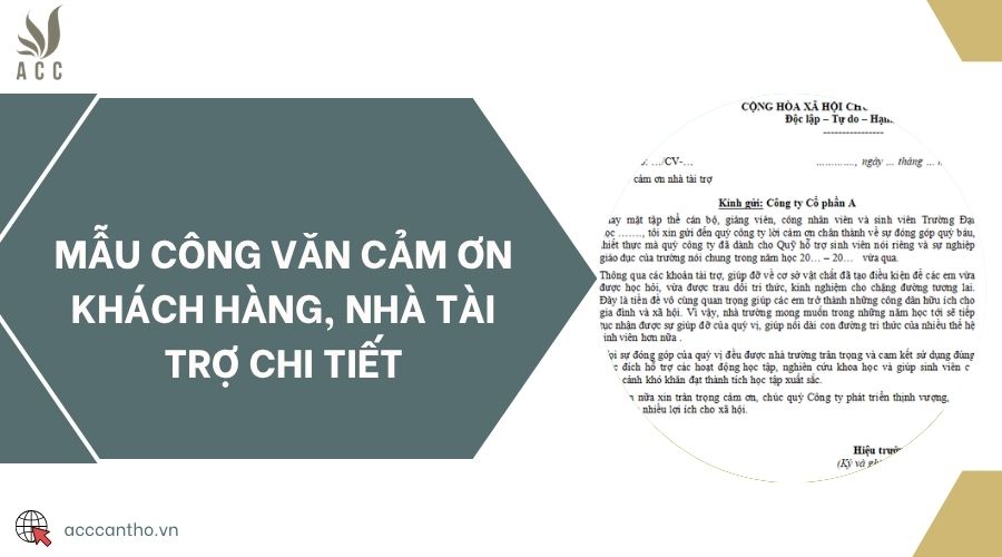 Mẫu công văn cảm ơn fv88 tài xỉu, nhà tài trợ chi tiết