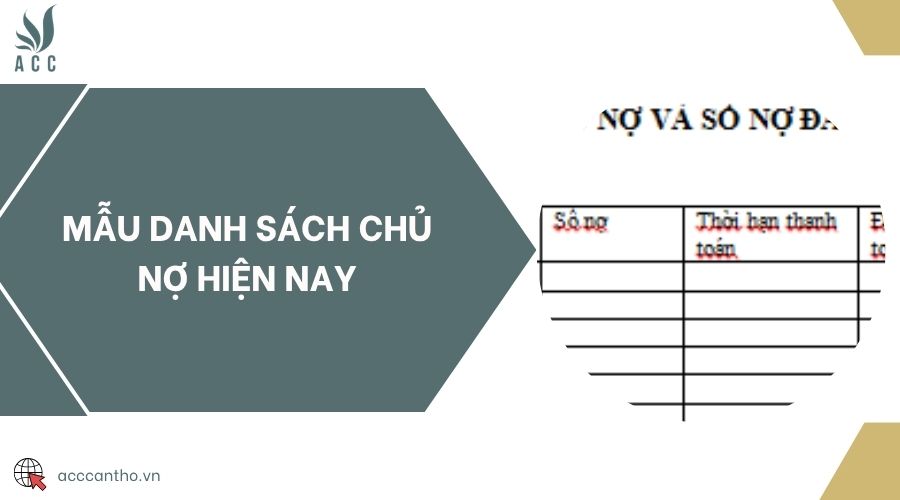 Mẫu danh sách chủ nợ hiện nay