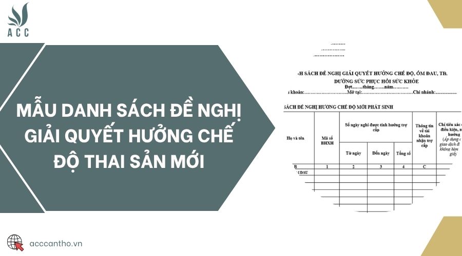 Mẫu danh sách đề nghị giải quyết hưởng chế độ thai sản mới