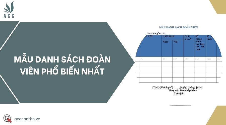 Mẫu danh sách đoàn viên phổ biến nhất