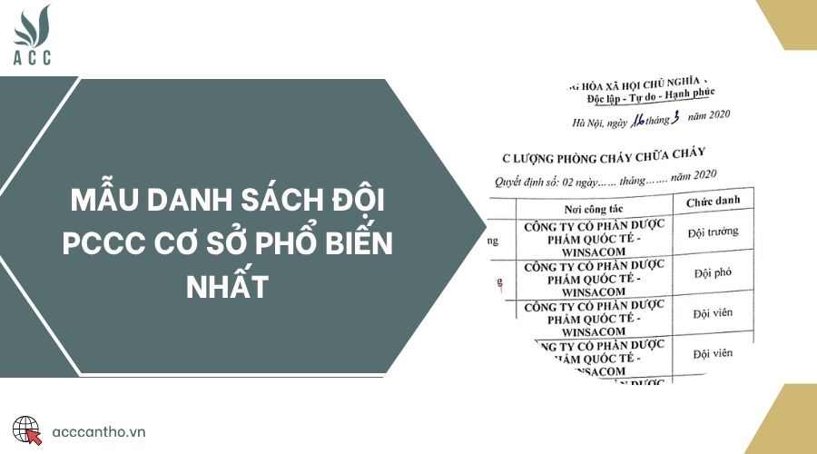 Mẫu danh sách đội PCCC cơ sở phổ biến nhất