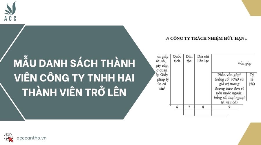 Mẫu danh sách thành viên công ty TNHH hai thành viên trở lên