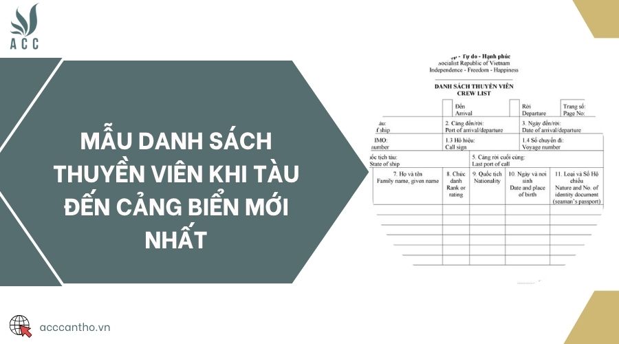 Mẫu danh sách thuyền viên khi tàu đến cảng biển mới nhất