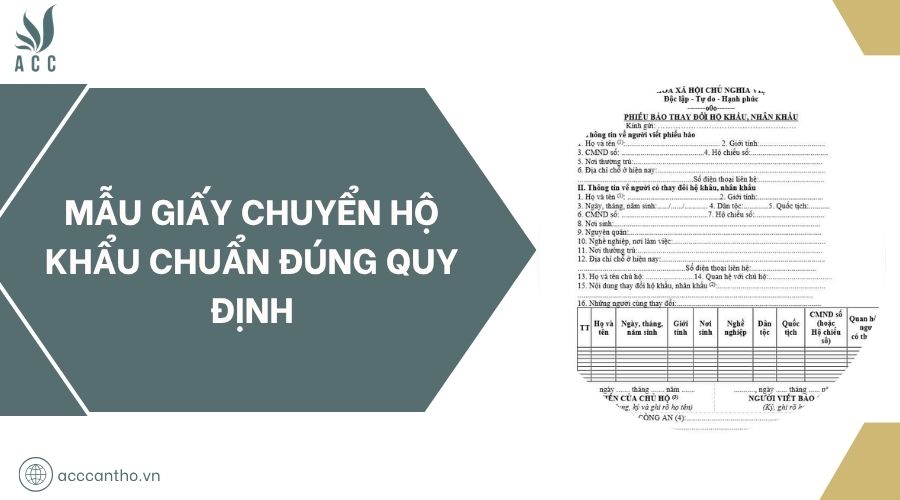 Mẫu giấy chuyển hộ khẩu chuẩn đúng quy định