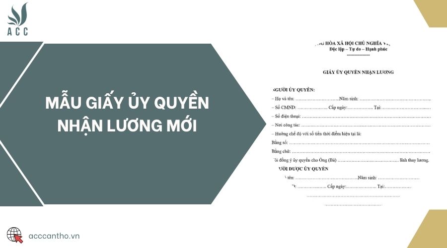 Mẫu giấy ủy quyền nhận lương mới