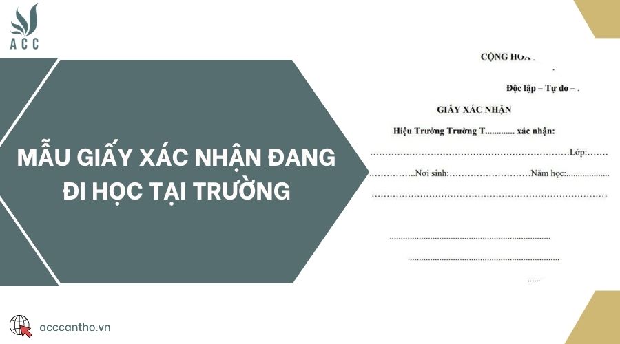 Mẫu giấy xác nhận đang đi học tại trường