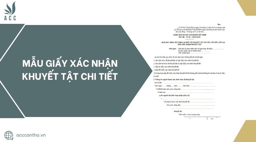 Mẫu giấy xác nhận khuyết tật chi tiết