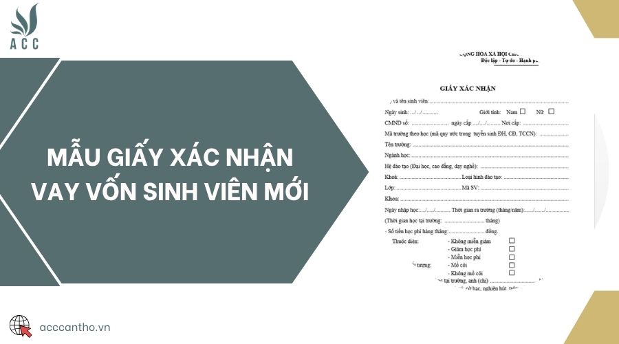 Mẫu giấy xác nhận vay vốn sinh viên mới