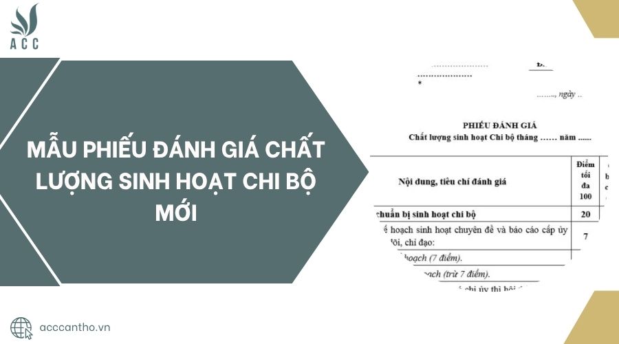 Mẫu phiếu đánh giá chất lượng sinh hoạt chi bộ mới