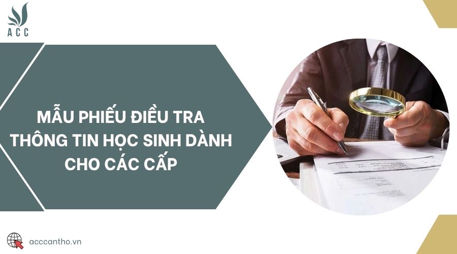 Mẫu phiếu điều tra thông tin học sinh dành cho các cấp