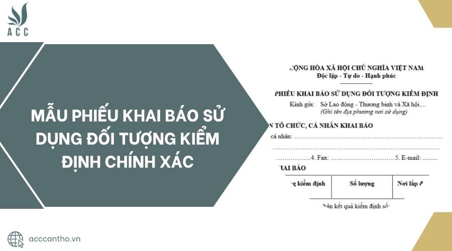 Mẫu phiếu khai báo sử dụng đối tượng kiểm định chính xác