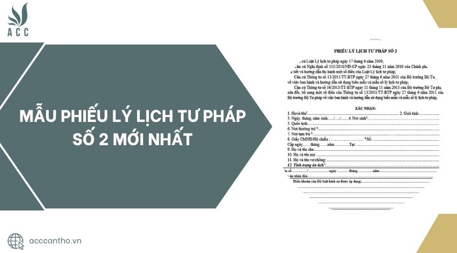 Mẫu phiếu lý lịch tư pháp số 2 mới nhất