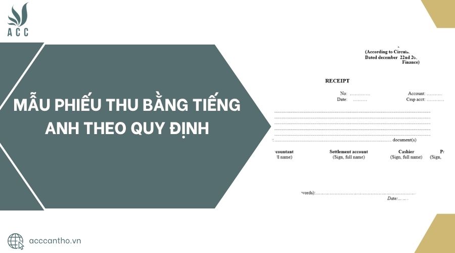Mẫu phiếu thu bằng tiếng Anh theo quy định