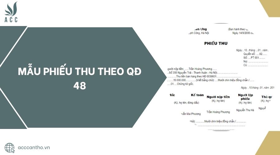 Mẫu phiếu thu theo QĐ 48