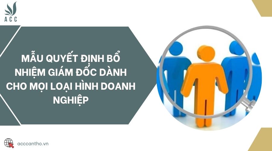 Mẫu quyết định bổ nhiệm giám đốc dành cho mọi loại hình doanh nghiệp