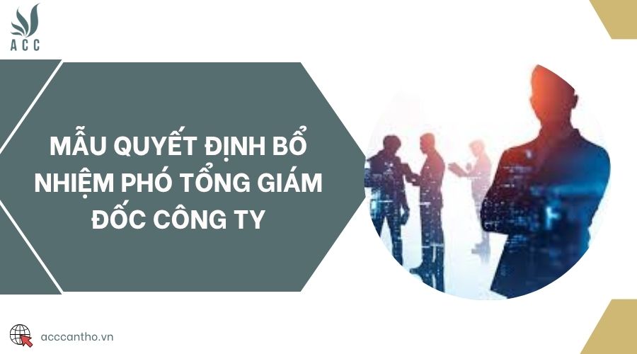 Mẫu quyết định bổ nhiệm phó tổng giám đốc công ty