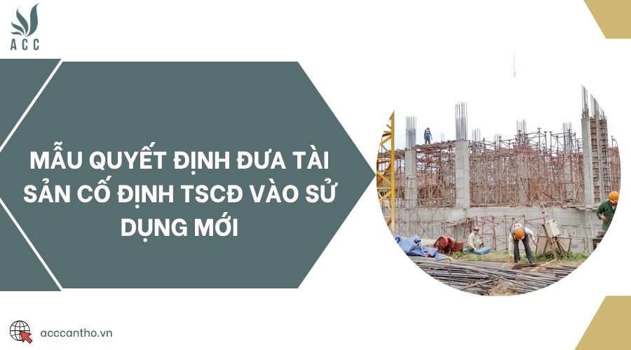 Mẫu quyết định đưa tài sản cố định TSCĐ vào sử dụng mới