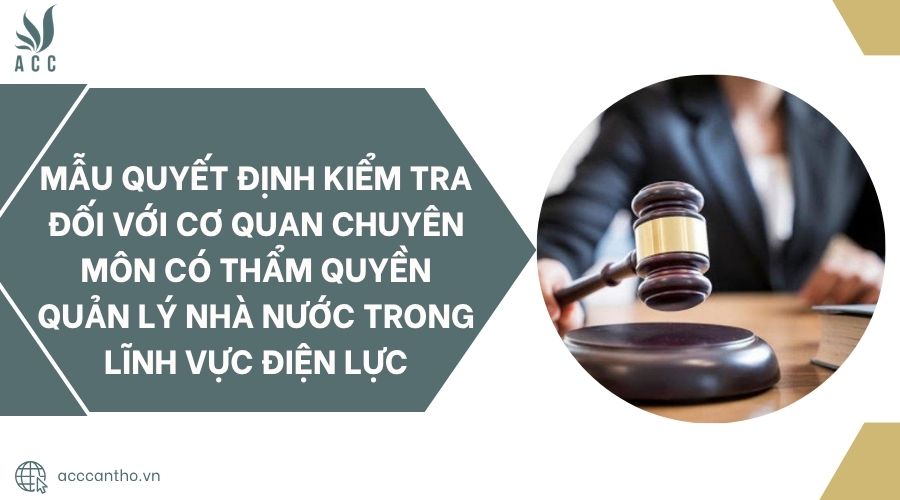 Mẫu quyết định kiểm tra đối với cơ quan chuyên môn có thẩm quyền quản lý nhà nước trong lĩnh vực điện lực