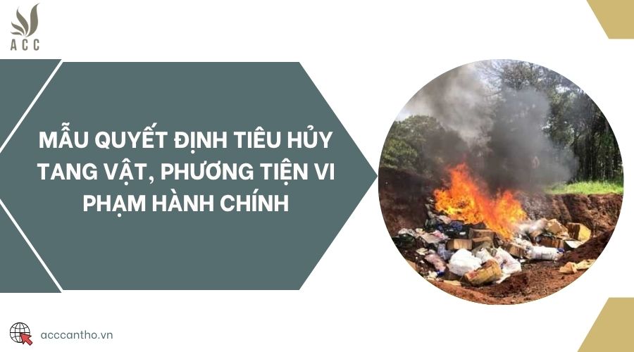 Mẫu quyết định tiêu hủy tang vật, phương tiện vi phạm hành chính