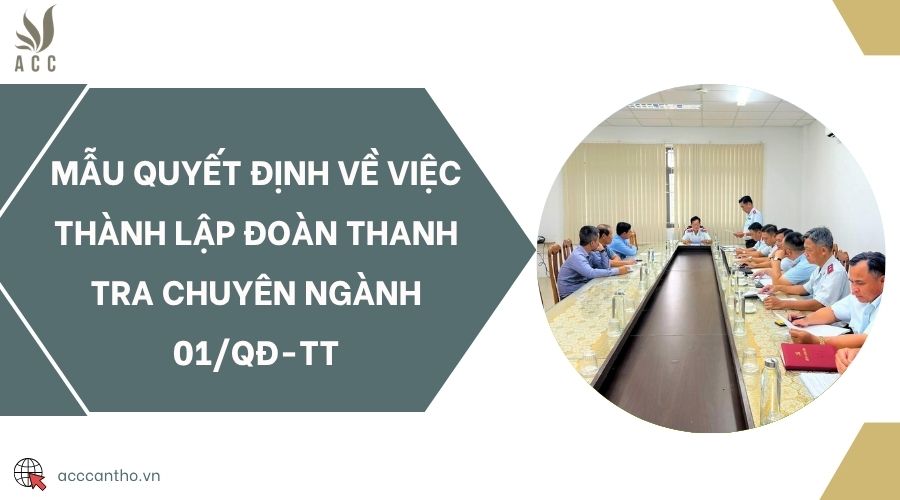 Mẫu quyết định về việc thành lập đoàn thanh tra chuyên ngành 01/QĐ-TT