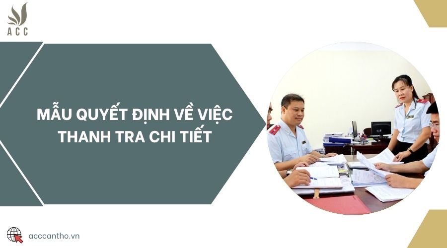 Mẫu quyết định về việc thanh tra chi tiết