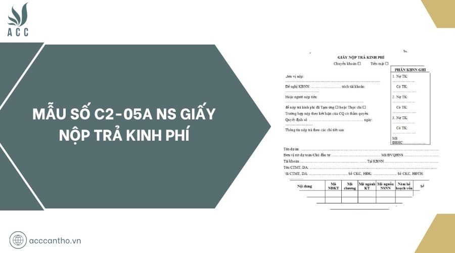 Mẫu số C2-05a NS giấy nộp trả kinh phí