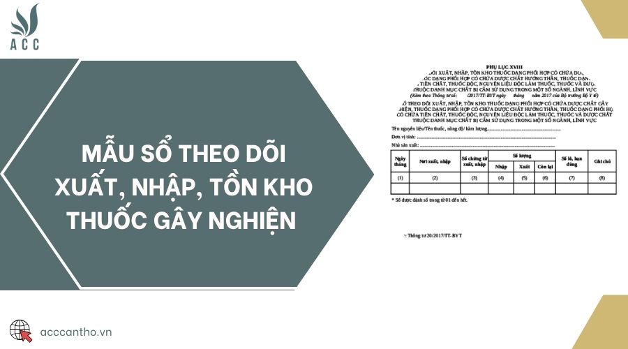 Mẫu sổ theo dõi xuất, nhập, tồn kho thuốc gây nghiện