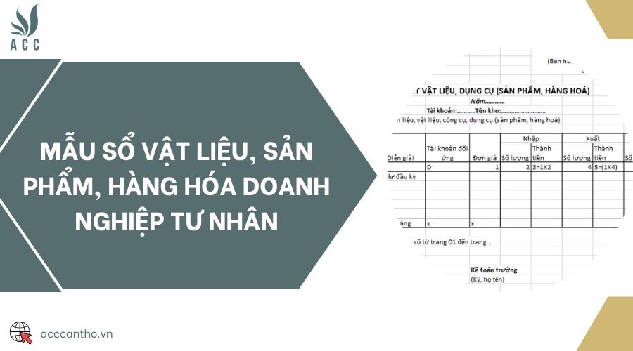 Mẫu sổ vật liệu, sản phẩm, hàng hóa doanh nghiệp tư nhân