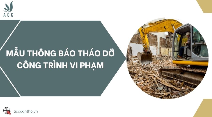 Mẫu thông báo tháo dỡ công trình vi phạm