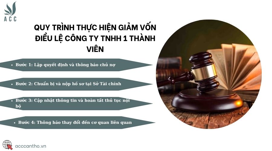 Quy trình thực hiện giảm vốn điều lệ công ty TNHH 1 thành viên