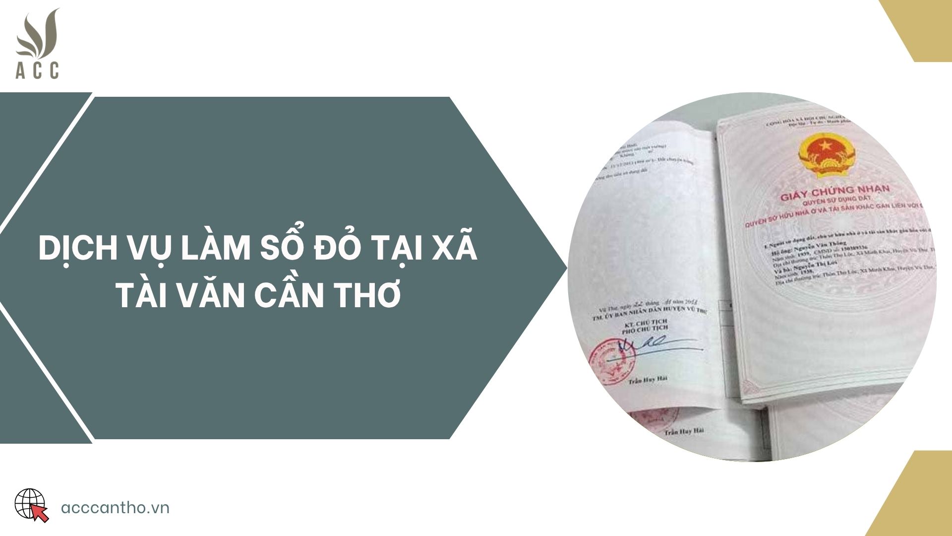 Dịch vụ làm sổ đỏ tại Xã Tài Văn Cần Thơ