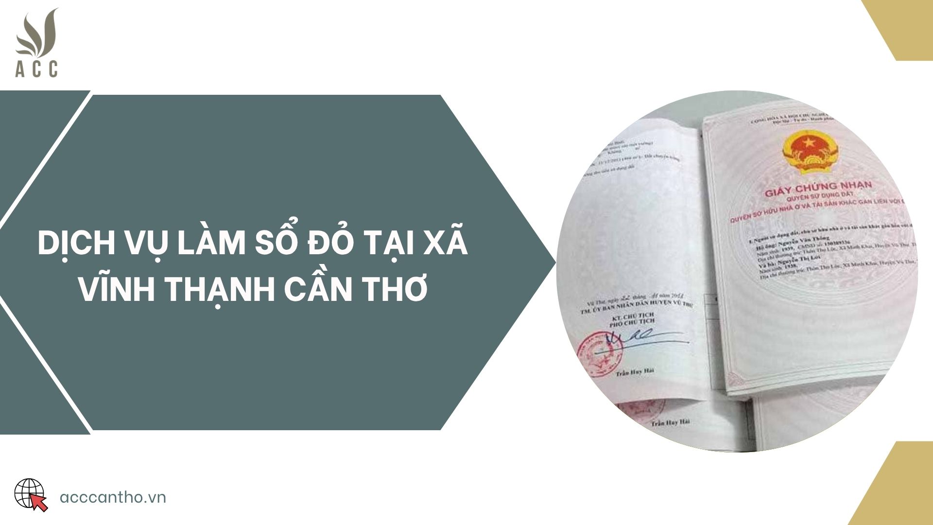 Dịch vụ làm sổ đỏ tại Xã Vĩnh Thạnh Cần Thơ