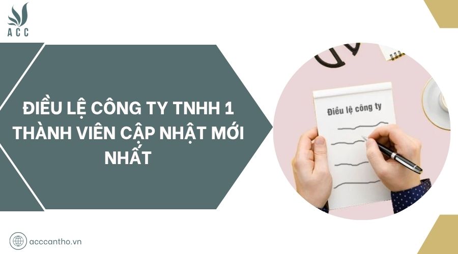 Điều lệ công ty TNHH 1 thành viên cập nhật mới nhất