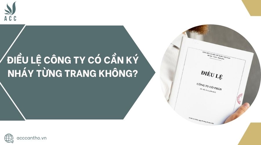 Điều lệ công ty có cần ký nháy từng trang không?