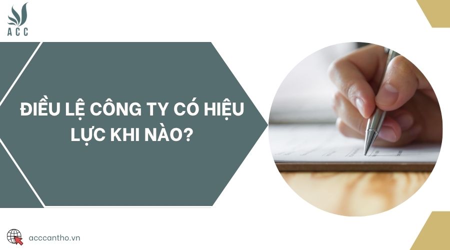 Điều lệ công ty có hiệu lực khi nào?