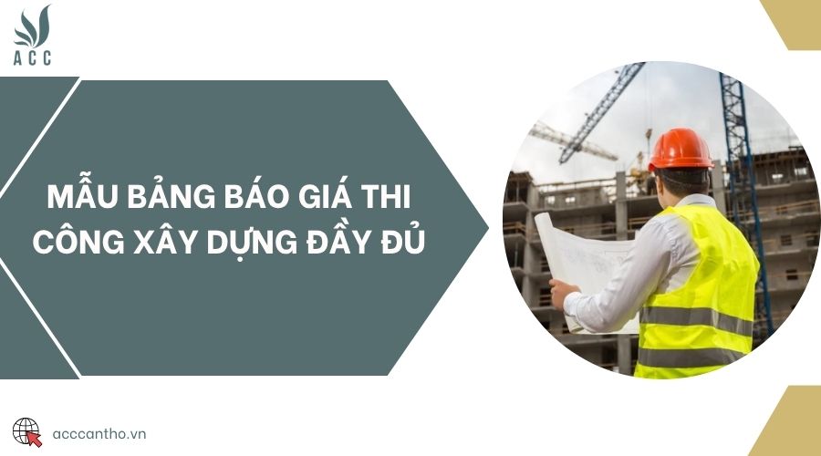 Mẫu bảng báo giá thi công fv88 vn đầy đủ