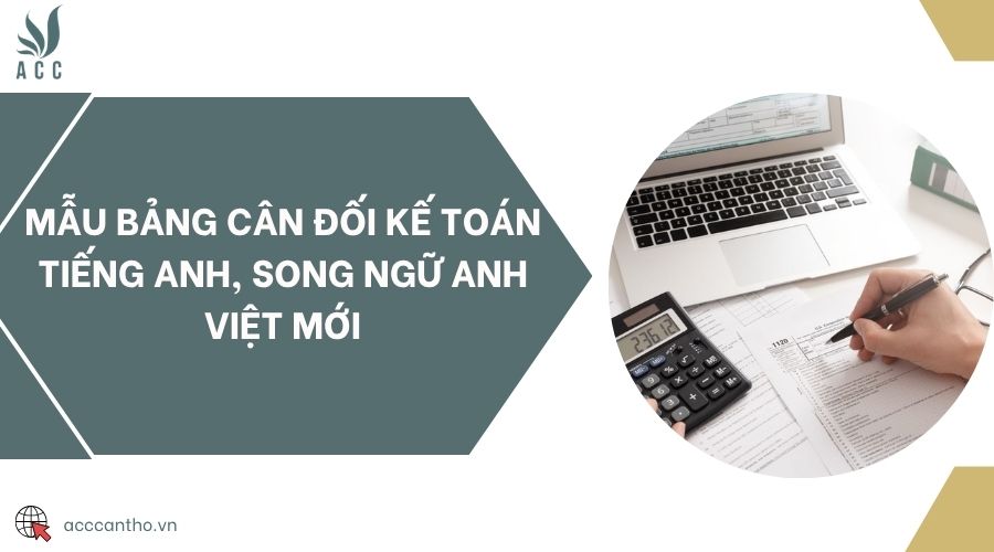 Mẫu bảng cân đối kế toán tiếng Anh, song ngữ Anh Việt mới